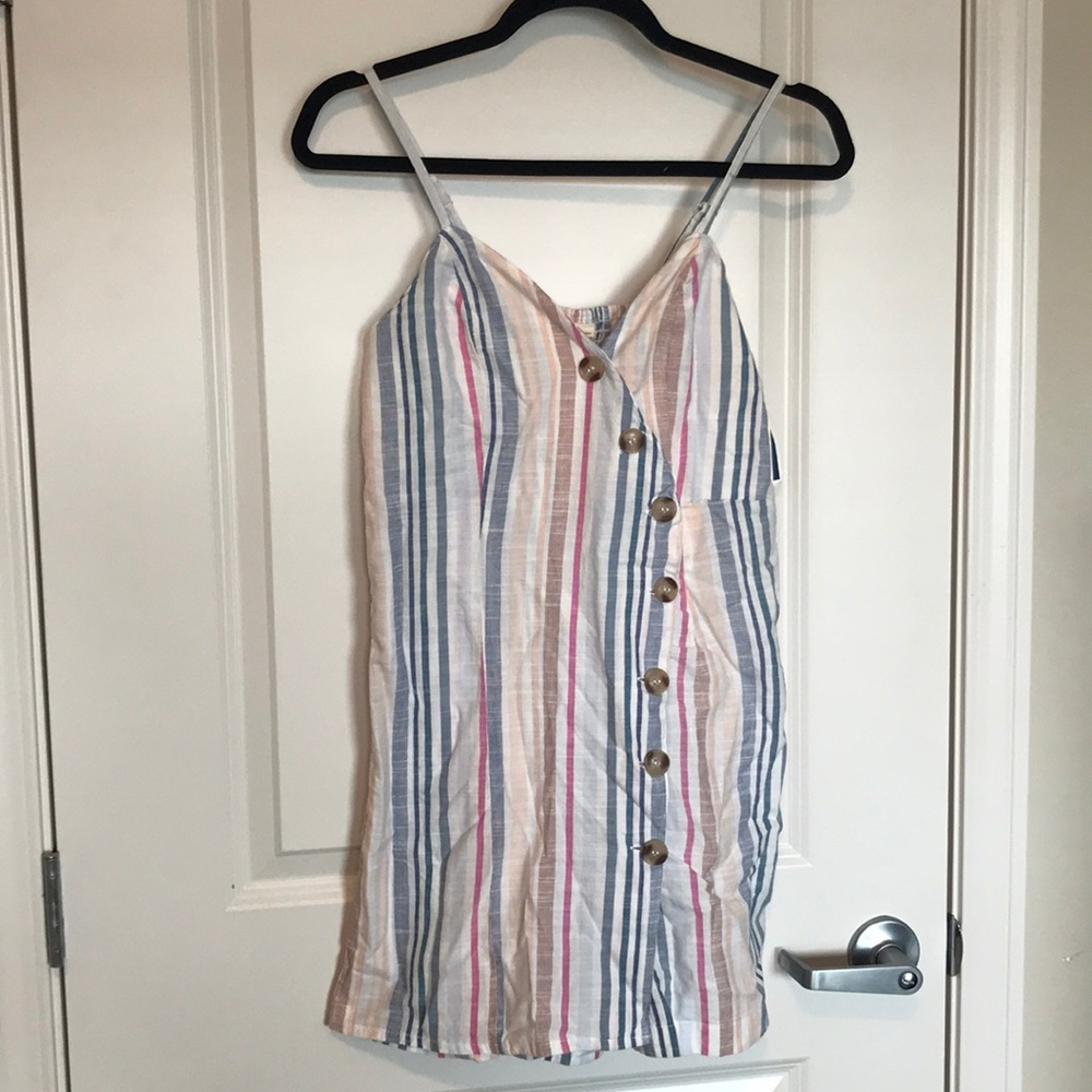 Colorful button up romper!